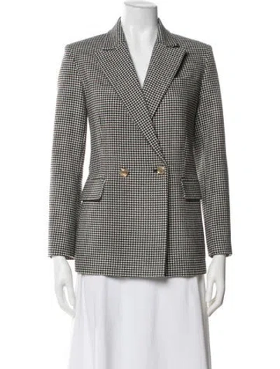 Pre-owned Maje Wool Printed Blazer In Gray