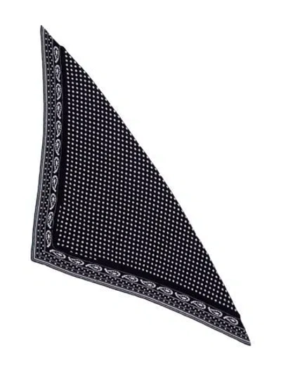 Pre-owned Maje Wool Printed Scarf In Blue