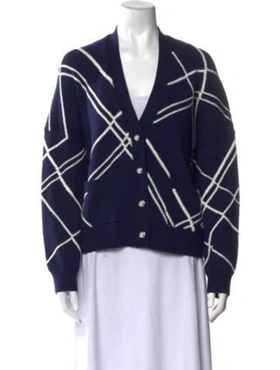 Pre-owned Maje Wool Printed Sweater In Blue