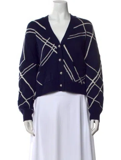 Pre-owned Maje Wool Printed Sweater In Blue