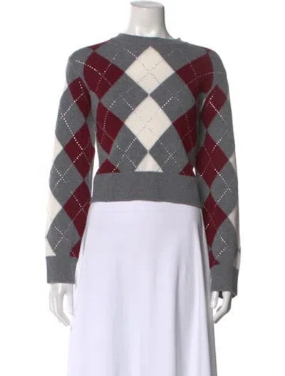 Pre-owned Maje Wool Printed Sweater In Grey