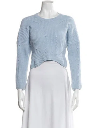 Pre-owned Maje Wool Scoop Neck Sweater In Blue