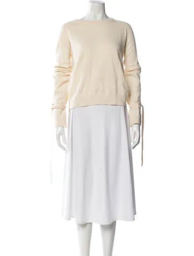 Pre-owned Maje Wool Scoop Neck Sweater In Neutral
