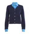 Maje Womens Short Two-in-one Wool Cardigan Navy In Blue