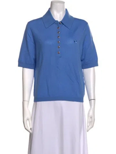 Pre-owned Maje Wool Short Sleeve Polo In Blue