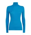 Maje Wool-silk Rollneck Sweater In Blue