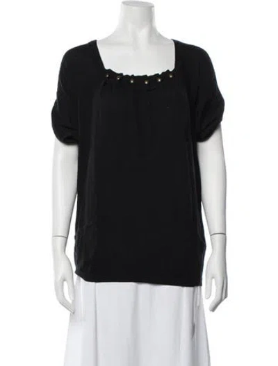 Pre-owned Maje Wool Square Neckline Sweater In Blue