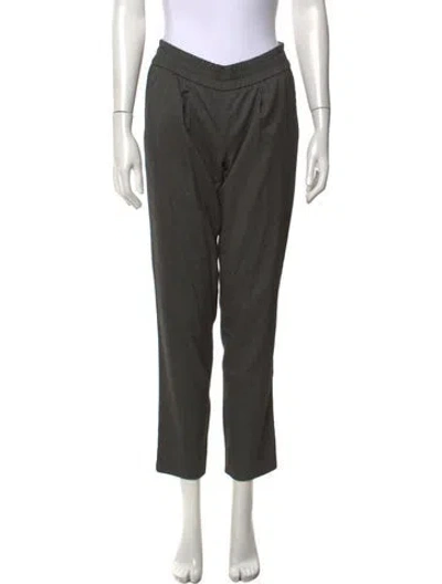 Pre-owned Maje Wool Straight Leg Pants In Grey