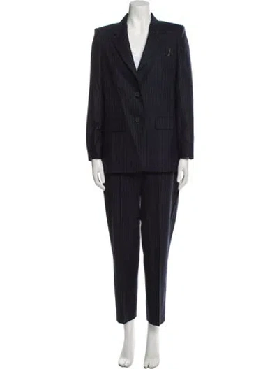 Pre-owned Maje Wool Striped Pantsuit In Blue