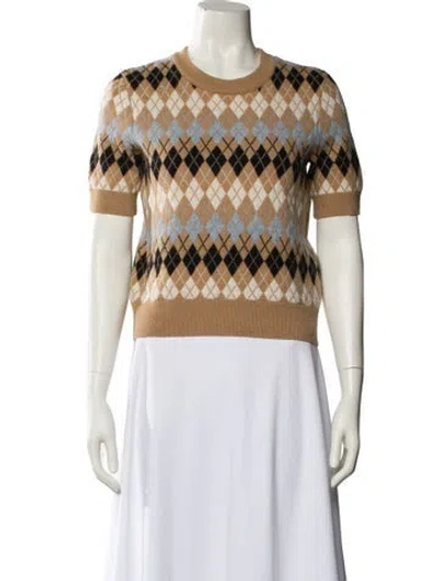 Pre-owned Maje Wool Striped Sweater In Brown