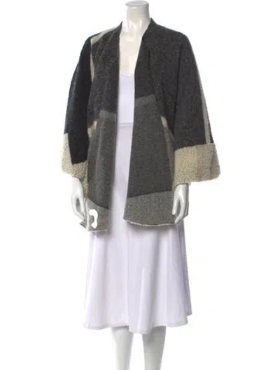 Pre-owned Maje Wool Striped Sweater In Gray