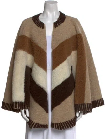 Pre-owned Maje Wool Striped Sweater In Neutral