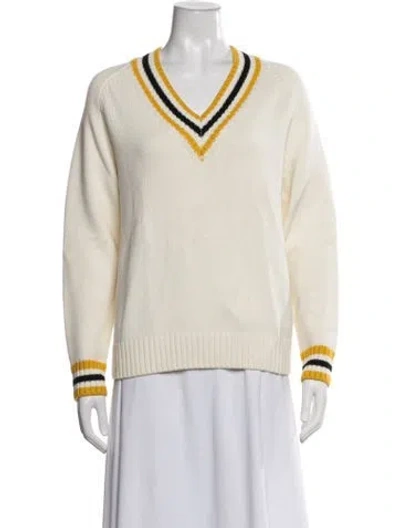 Pre-owned Maje Wool Striped Sweater In Neutrals