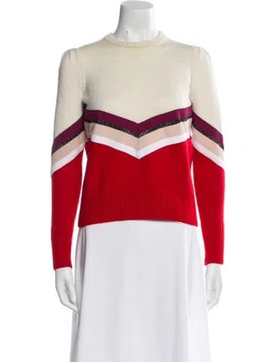Pre-owned Maje Wool Striped Sweater In Red