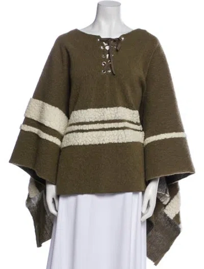 Pre-owned Maje Wool Striped Sweater W/ Tags In Green