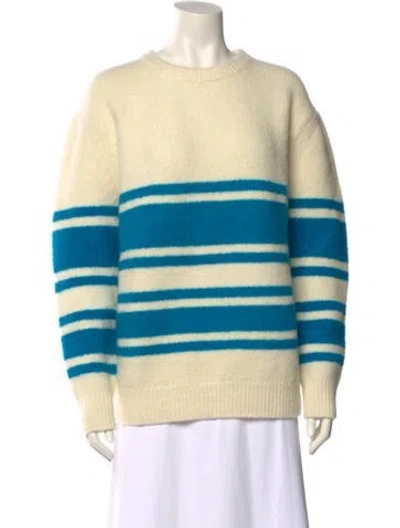 Pre-owned Maje Wool Striped Sweater W/ Tags In Yellow