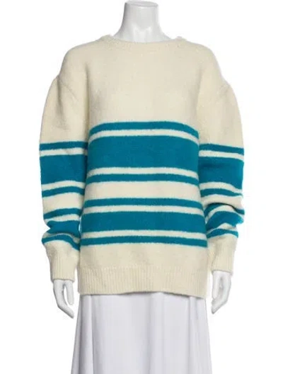 Pre-owned Maje Wool Striped Sweatshirt In Blue