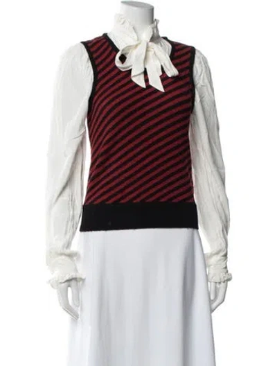 Pre-owned Maje Wool Striped Top In Red