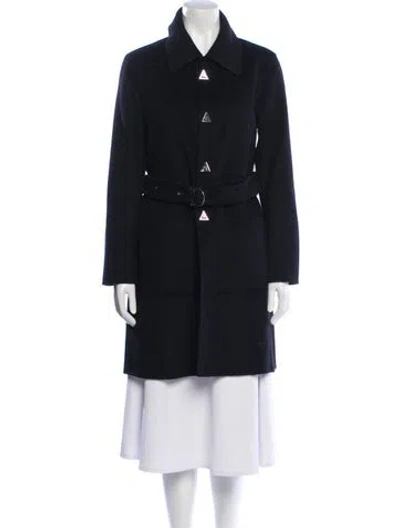 Pre-owned Maje Wool Trench Coat In Black