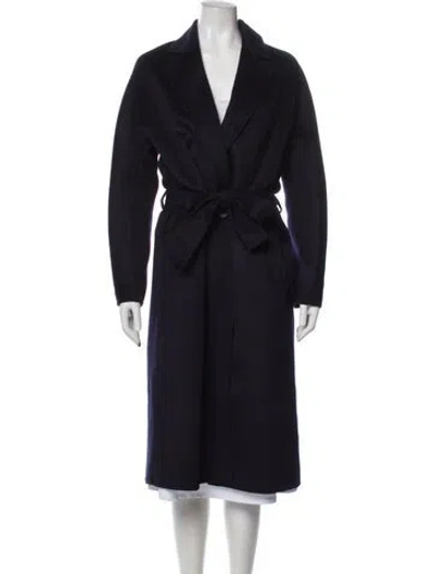 Pre-owned Maje Wool Trench Coat In Blue