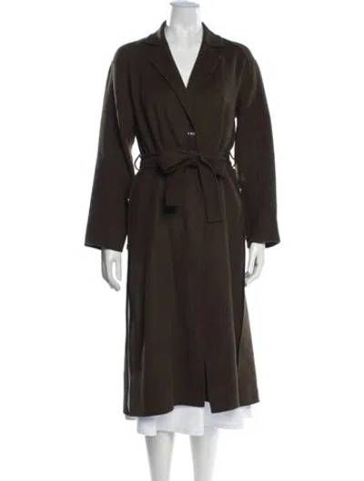 Pre-owned Maje Wool Trench Coat In Brown