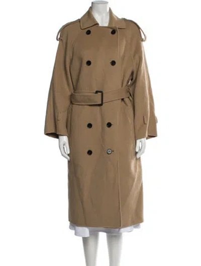 Pre-owned Maje Wool Trench Coat In Brown/neutrals