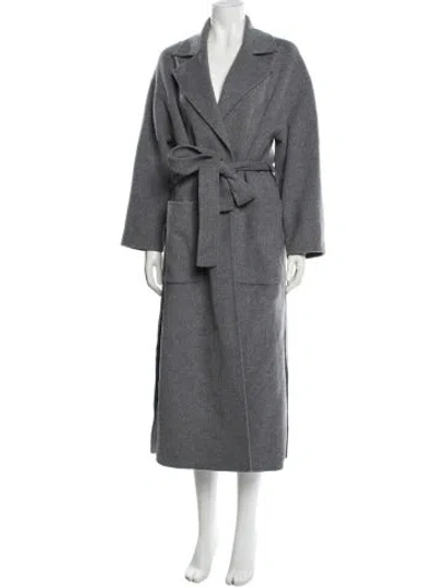 Pre-owned Maje Wool Trench Coat In Gray