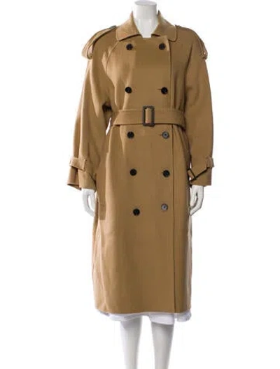 Pre-owned Maje Wool Trench Coat In Neutral