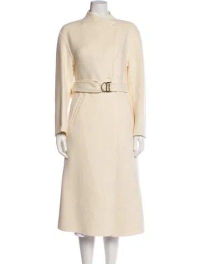 Pre-owned Maje Wool Trench Coat In Neutral
