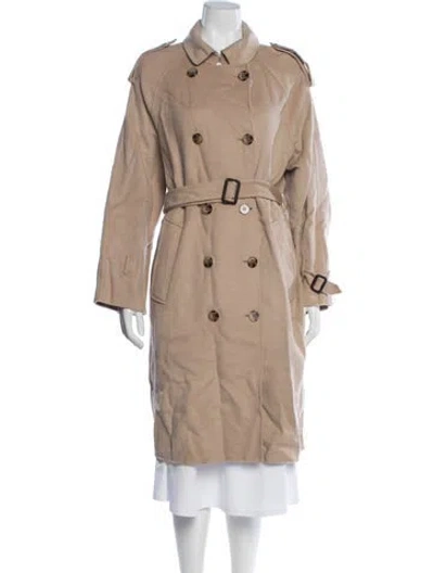 Pre-owned Maje Wool Trench Coat In Neutral