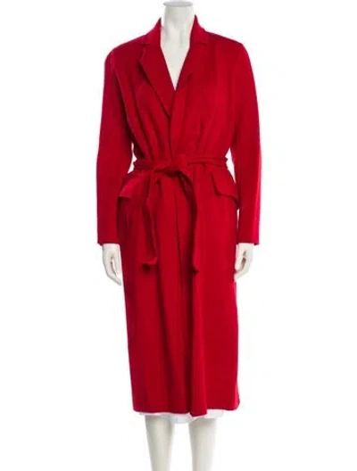 Pre-owned Maje Wool Trench Coat In Red