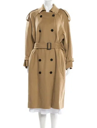 Pre-owned Maje Wool Trench Coat W/ Tags In Brown