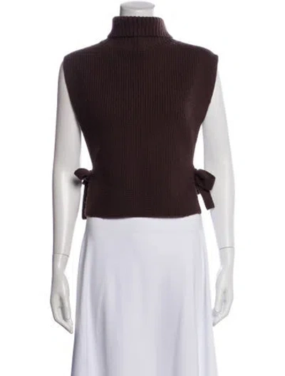Pre-owned Maje Wool Turtleneck Sweater In Brown