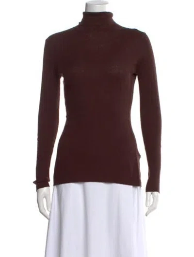 Pre-owned Maje Wool Turtleneck Sweater In Brown