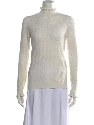Pre-owned Maje Wool Turtleneck Sweater In Neutral