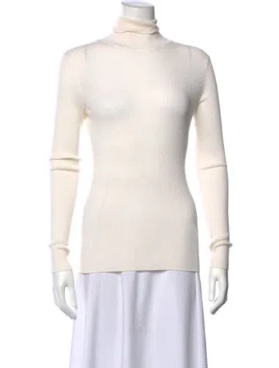 Pre-owned Maje Wool Turtleneck Sweater In Neutral