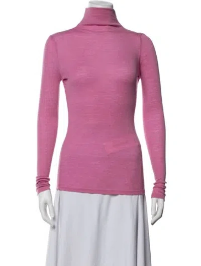 Pre-owned Maje Wool Turtleneck Top In Pink