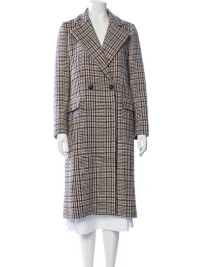 Pre-owned Maje Wool Tweed Pattern Coat W/ Tags In Multi