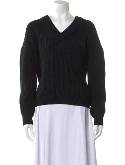 Pre-owned Maje Wool V-neck Sweater In Black