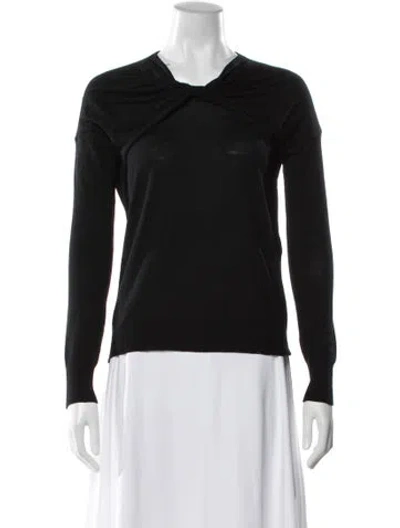 Pre-owned Maje Wool V-neck Sweater In Black