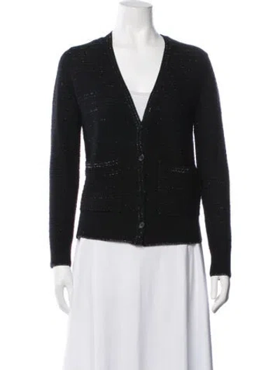 Pre-owned Maje Wool V-neck Sweater In Black