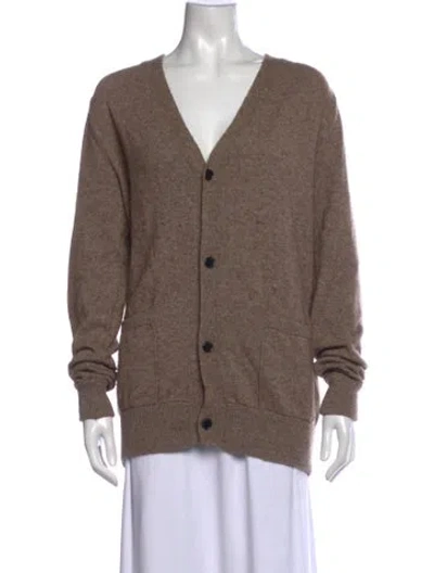 Pre-owned Maje Wool V-neck Sweater In Brown