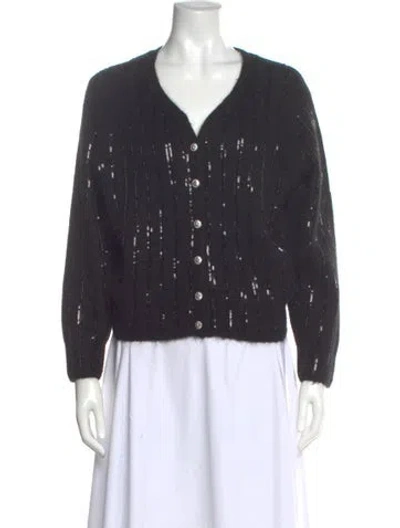 Pre-owned Maje Wool V-neck Sweater In Gray