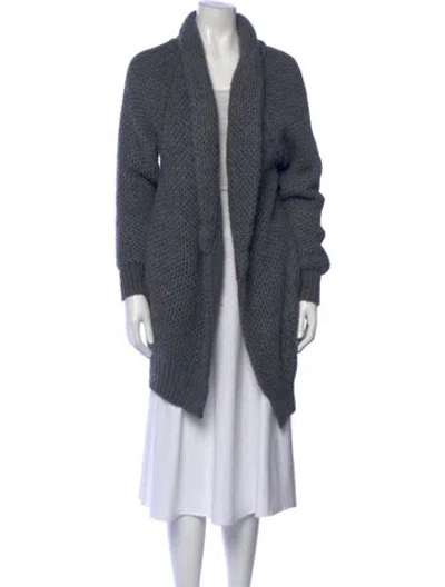 Pre-owned Maje Wool V-neck Sweater In Gray