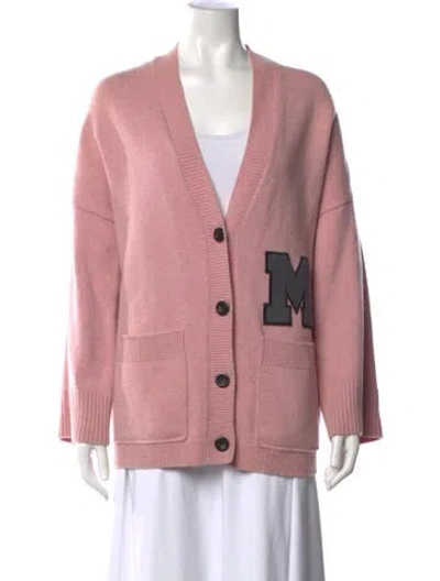 Pre-owned Maje Wool V-neck Sweater In Pink