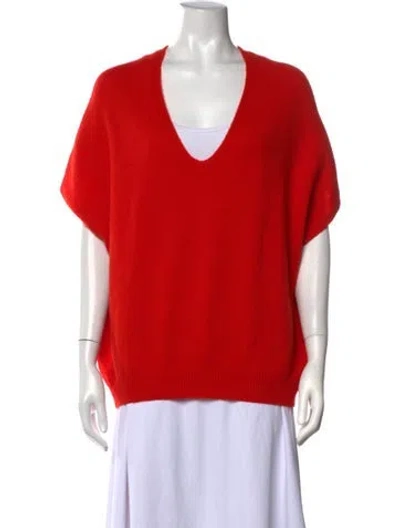 Pre-owned Maje Wool V-neck Sweater In Red