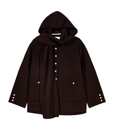 Maje Wool-blend Coat In Brown