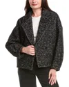 Maje Wool-blend Coat In Multi