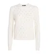 Maje Wool-blend Rhinestone Sweater In White