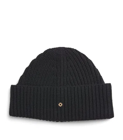 Maje Wool-cashmere Clover Beanie In Pattern